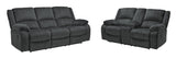 Draycoll Slate Reclining Sofa and Loveseat (Online Special Price)