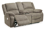 Draycoll Power Reclining Loveseat w/ Console - Ornate Home