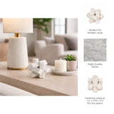 Aurant White Marble Geometric Orb
