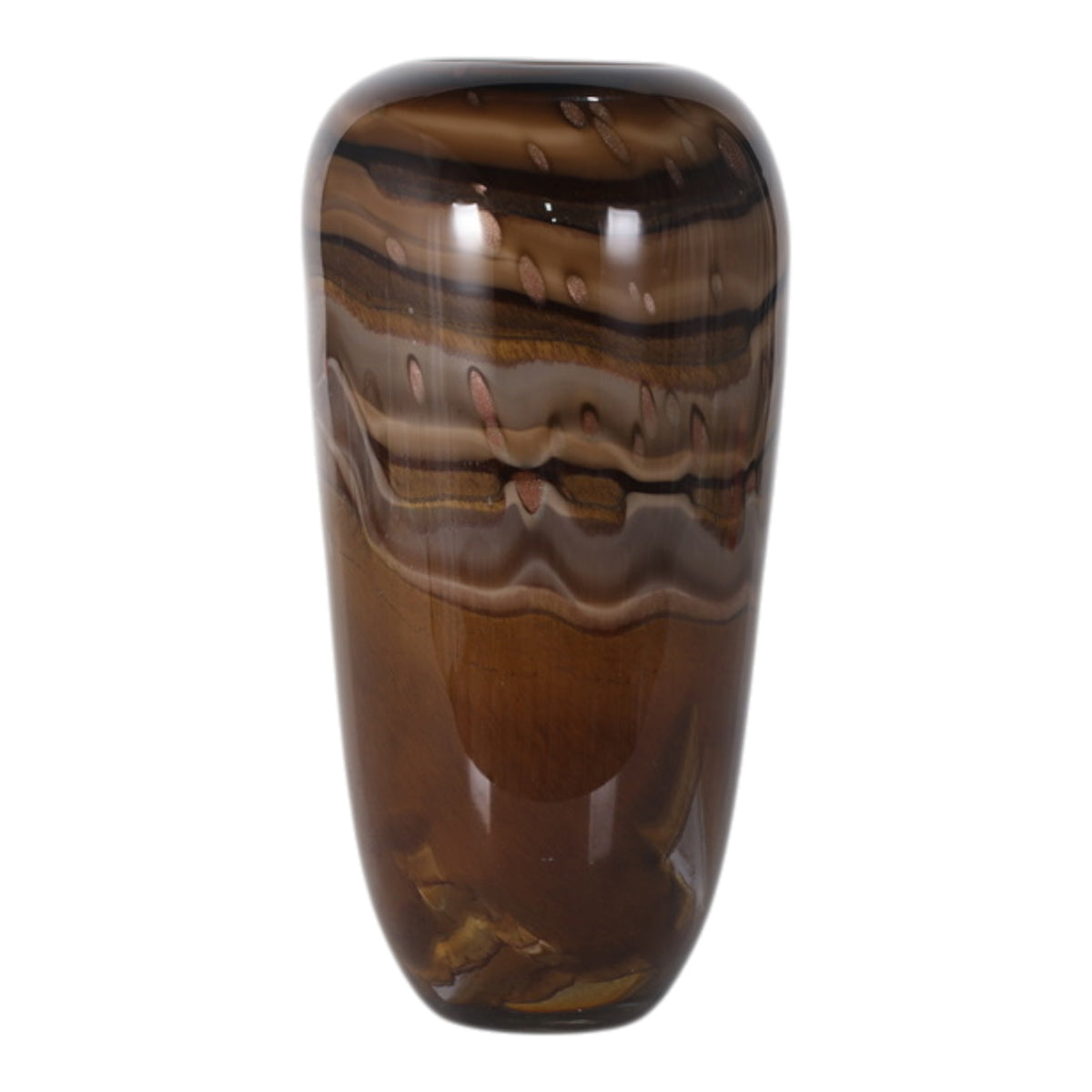 Devore Dark Brown Small Marbled Glass Vase