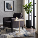 Bostonia Gold/White Etched Metal Coastal Side Table