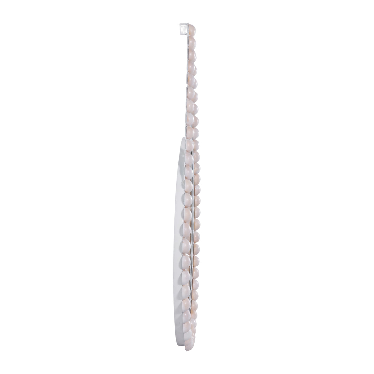 Fort Ross White/Tan Wood Beaded Mirror