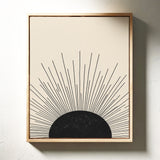 Minimal Black Sunburst Rising