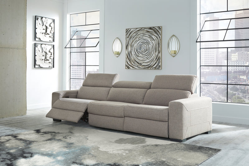 Mabton Gray 3-Piece Power Reclining Sofa - Ornate Home