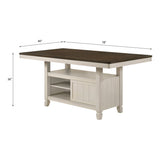 Tasnim Oak/Antique White Counter Dining Table