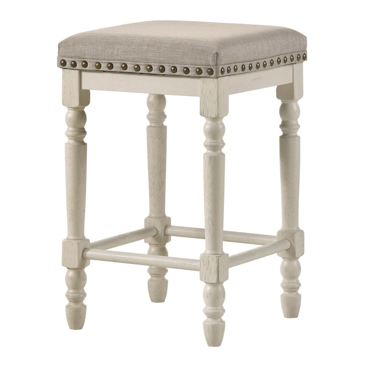 Tasnim Tan/Antique White Counter Height Stool (Set of 2)