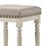 Tasnim Tan/Antique White Counter Height Stool (Set of 2)