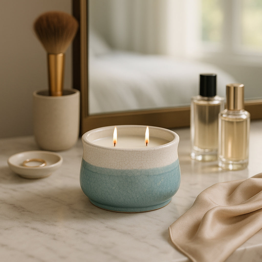 Bennetstone Blue Moco Bamboo Candle