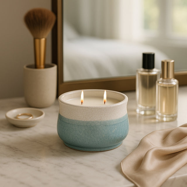 Bennetstone Blue Moco Bamboo Candle