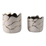 Brightonrose Ivory/Gold Clouds Planters (Set of 2)