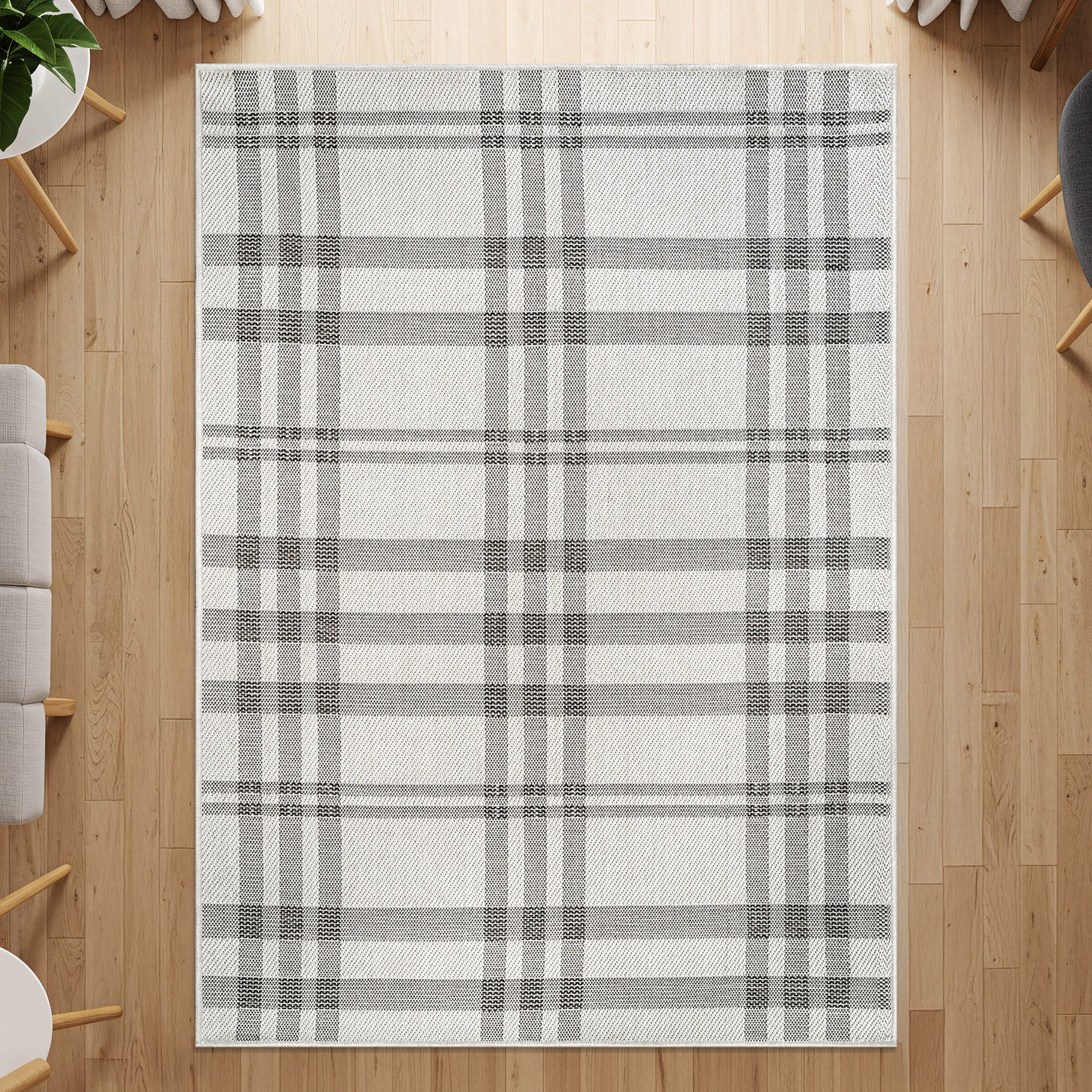 Fiora Bone 7 Jute-Look Rug | Indoor/Outdoor Elegance