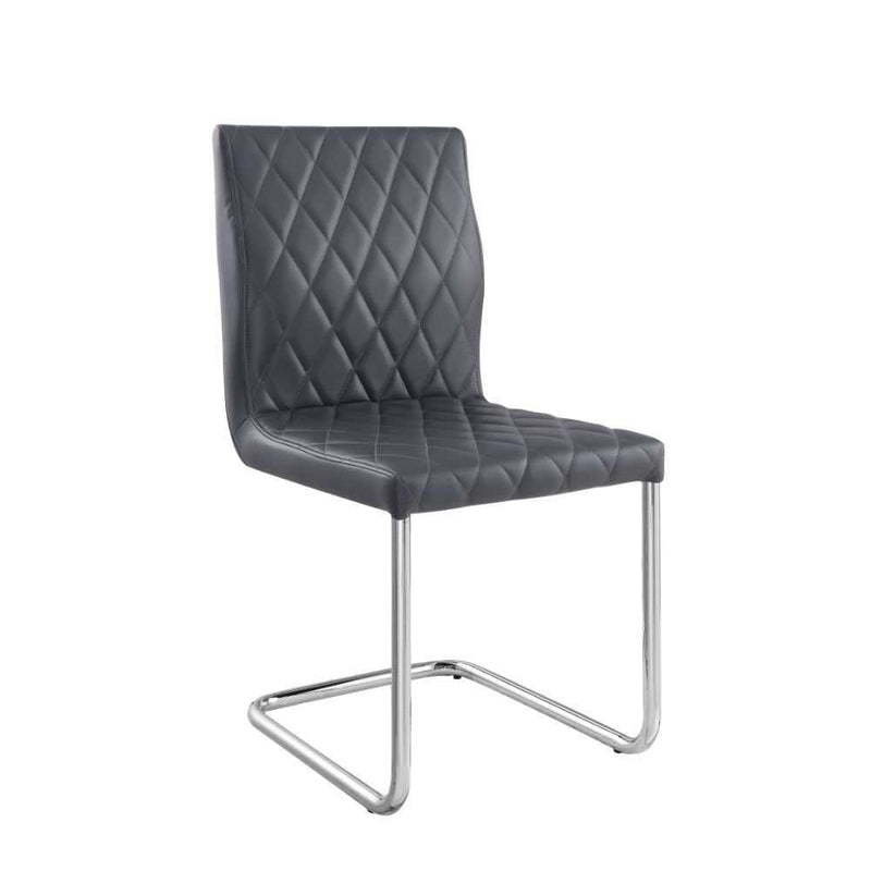 Ansonia Gray & Chrome Side Chair (Set of 2)