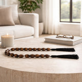 Calflax Bronze/Brown Long Bicone Bead Garland