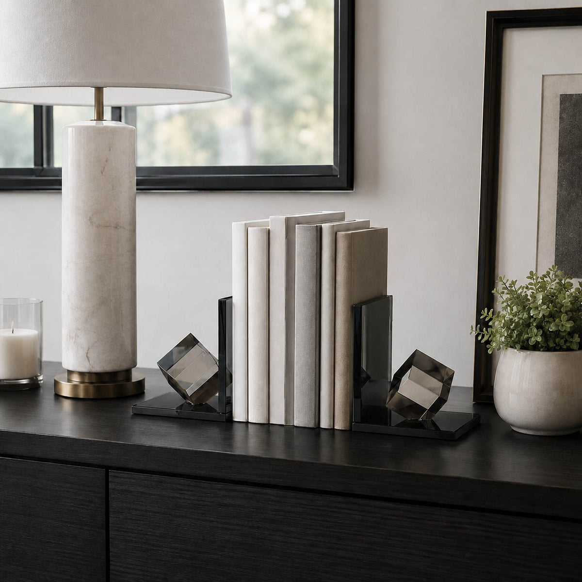 Halseygrove Black Bookends (Set of 2)