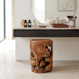 Ruthven Natural Live Edge Teakwood Stool