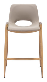 Desi Beige & Gold Counter Stool (Set of 2)