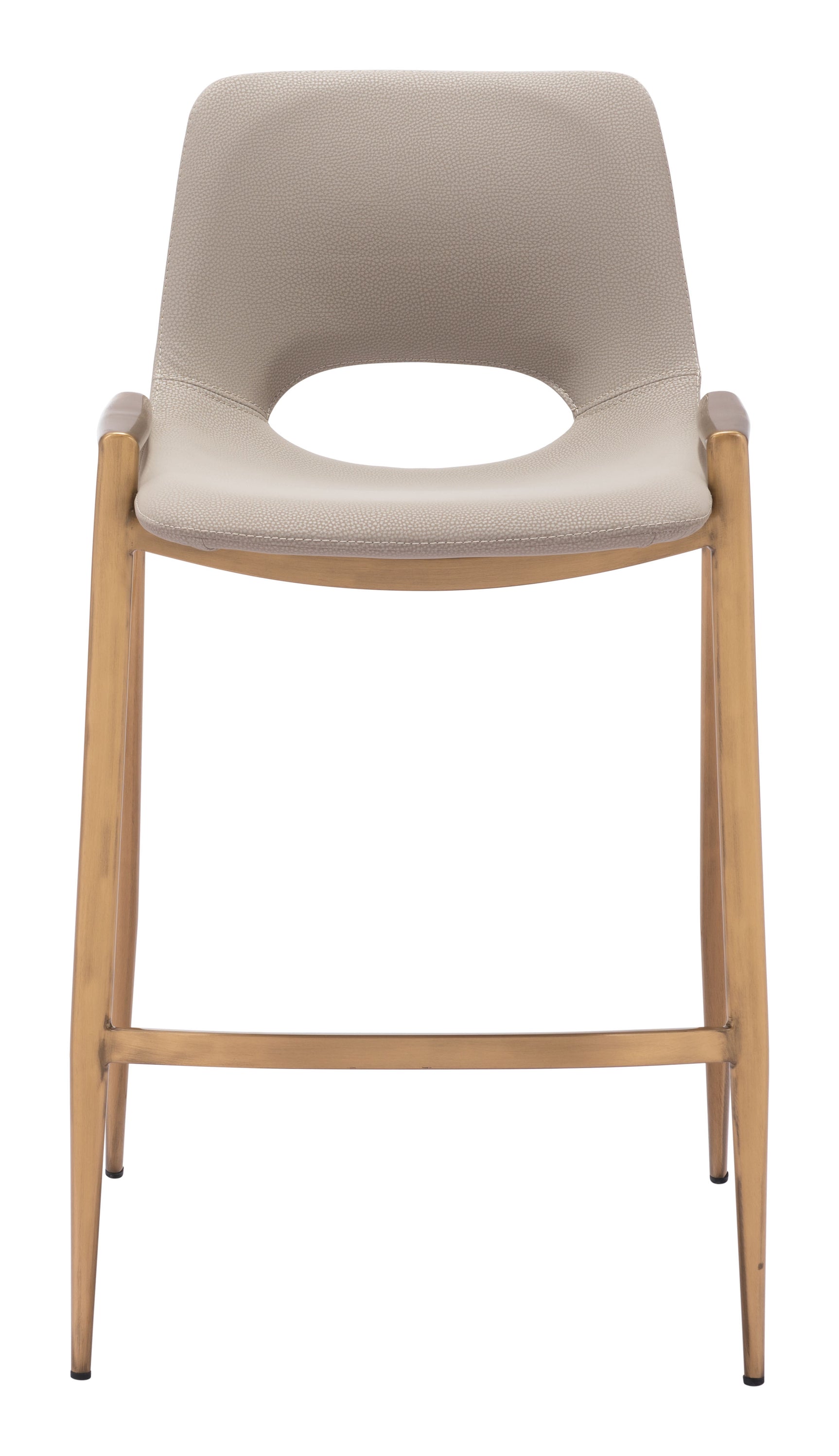 Desi Beige & Gold Counter Stool (Set of 2)