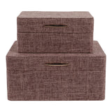 Evertonport Dark Brown/Gold Rounded Corner Boxes (Set of 2)