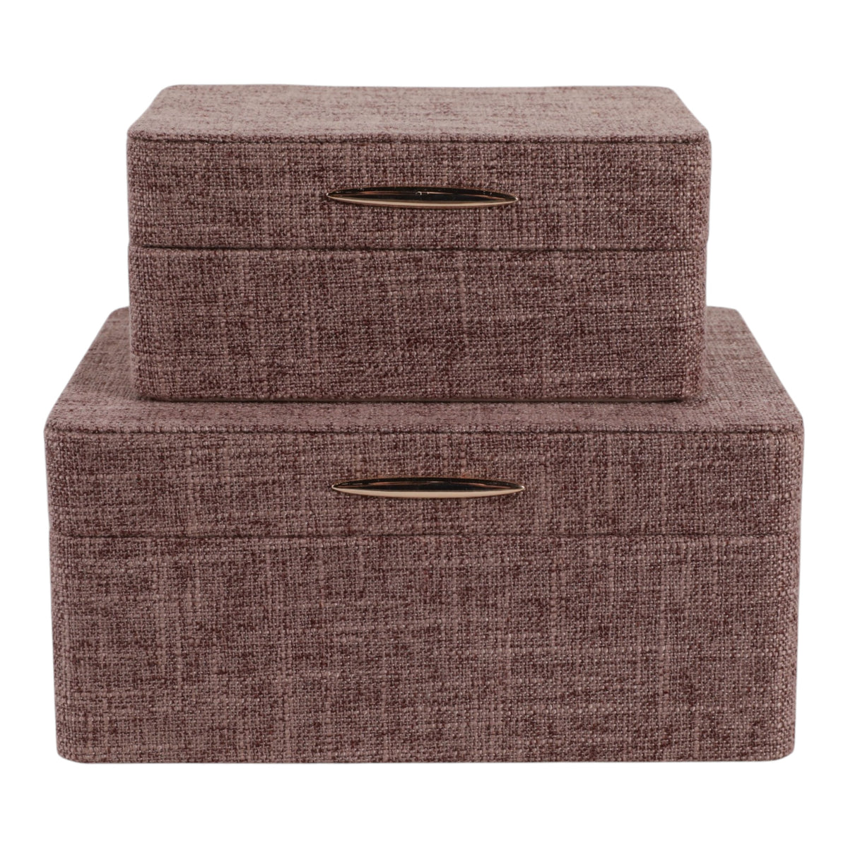 Evertonport Dark Brown/Gold Rounded Corner Boxes (Set of 2)