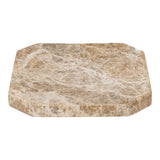 Marigold Brown Empredor Marble Tray with Blvd Edge