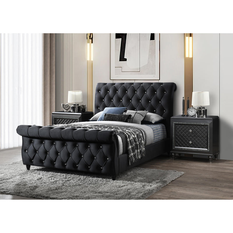 Kyrie Black Queen Bed Frame - Ornate Home