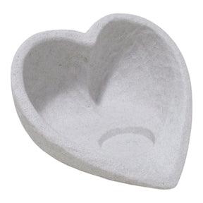 English Town White Heart Shaped Tealight Holder
