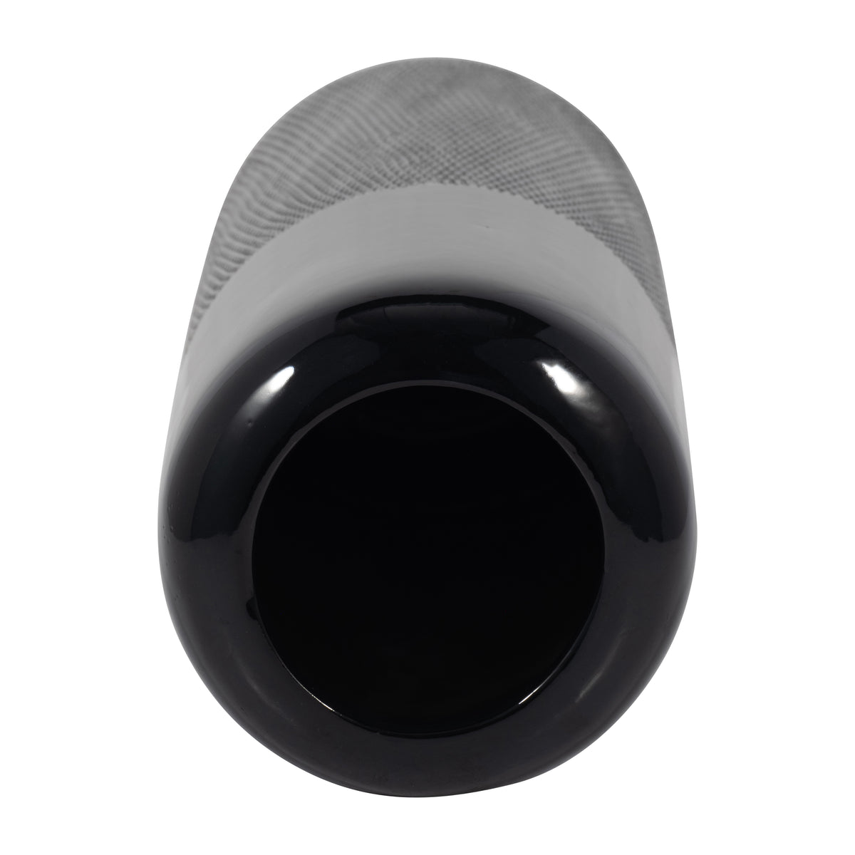 Coromar Black Ceramic Grooved Vase