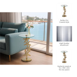 Newburg Gold Metal and Glass Starfish Side Table