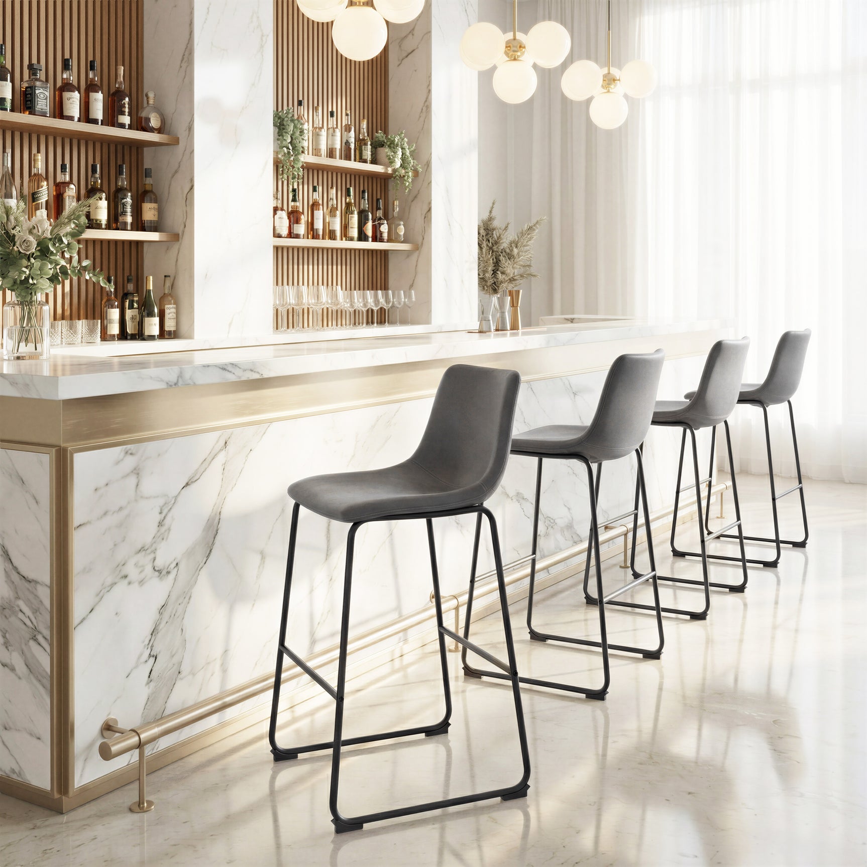 Smart Charcoal Barstool (Set of 2)