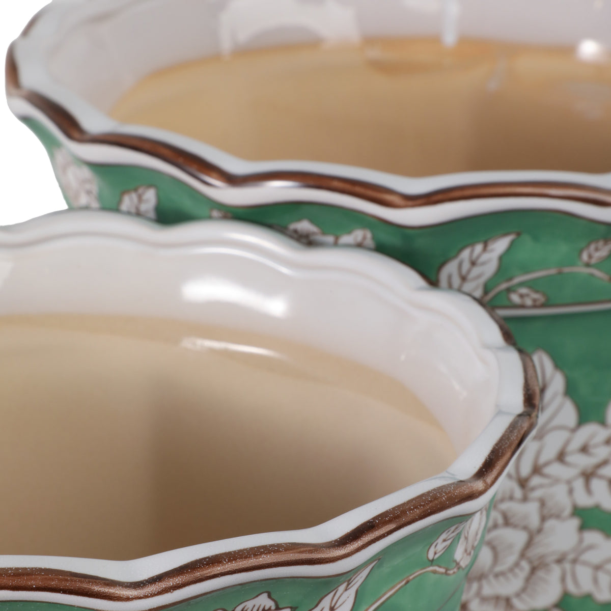 Aidenridge Green/White/Brown Planters (Set of 2)