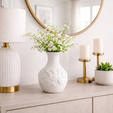 Daulton Ivory Embossed Italia Paper Mache Vase
