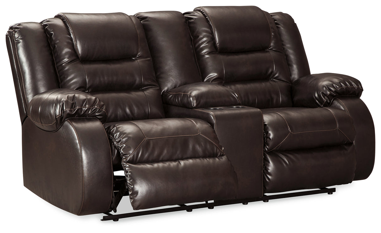 Vacherie Brown Reclining Loveseat with Recliner - Ornate Home