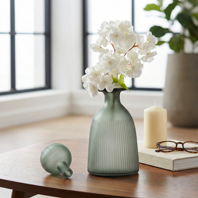 Elsa Green/Smoke Large Glass Vase