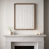 Foxwood White/Brown Paper Mache Wall Art with Wooden Frame and Glass