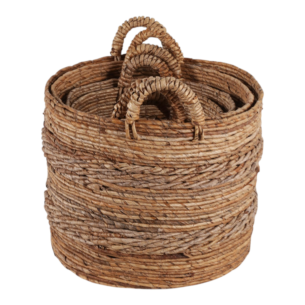 Joshua Tree Natural Round Banana Leaf Baskets (Set of 4)