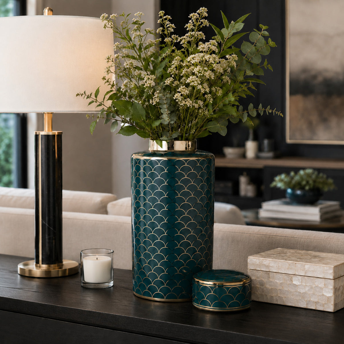 Kiesel Gold Ceramic Crackle Jar