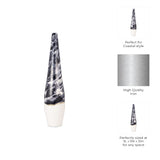 Chappo Ivory/Navy Metal Neptune Floor Vase