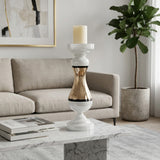 Lafayette White Small Glass Candle Holder