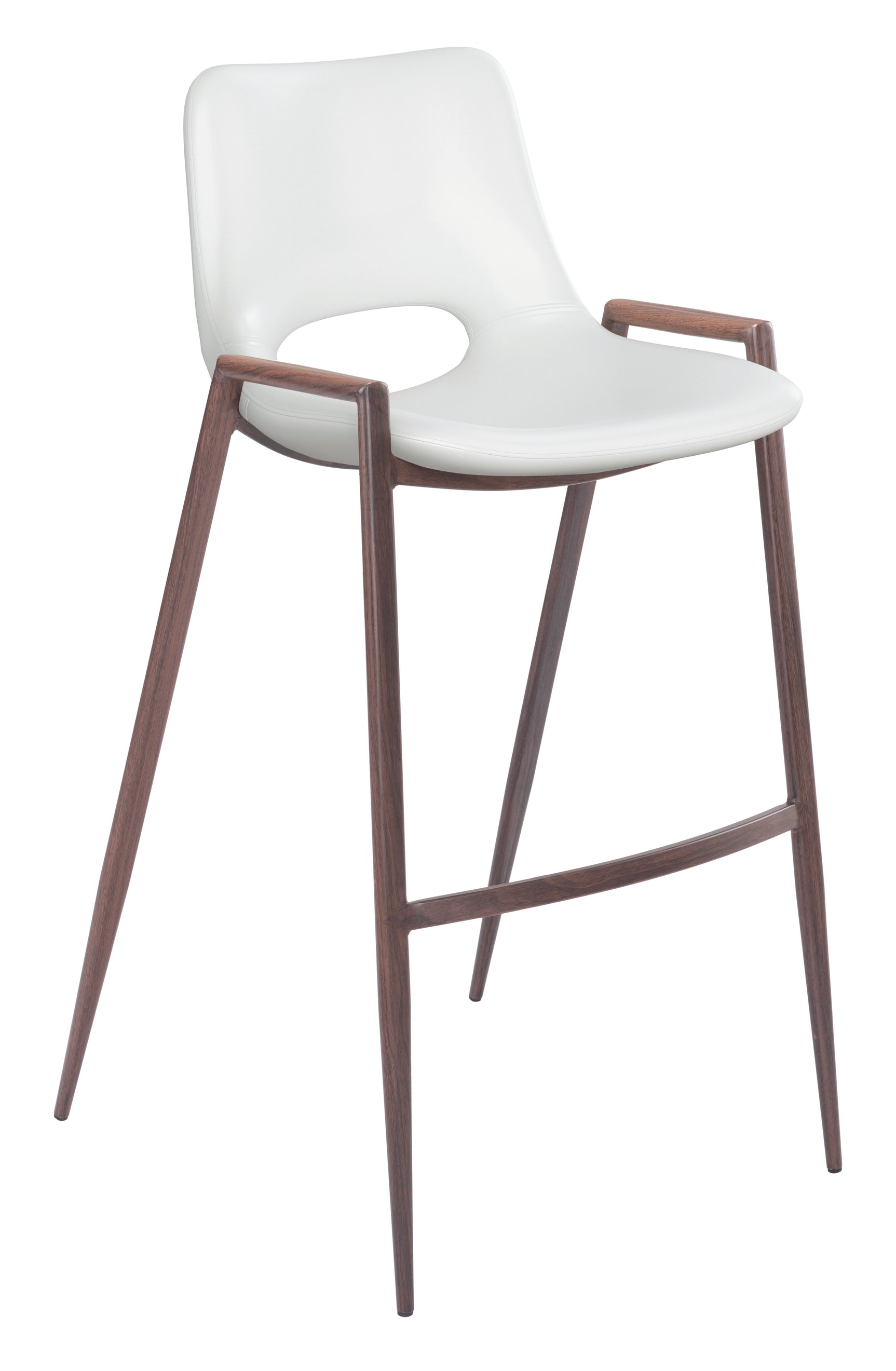 Desi White & Walnut Barstool (Set of 2)