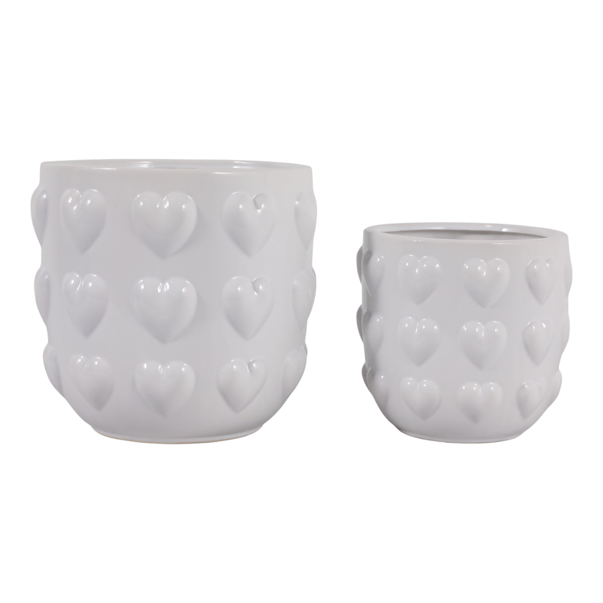 Draperoak White/Ivory Planters (Set of 2)