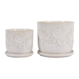 Hobartgate Ivory/White Planters (Set of 2)