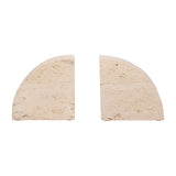 Lucca Tan Travertine Half Dome Bookends (Set of 2)