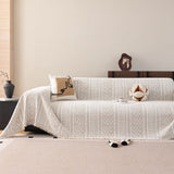 Decorative Slipcover for Pets, Kids, Boho Woven Couch Cover Throw Blanket with Tassel