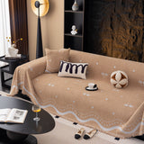 Luxurious Jacquard Couch Cover, Snag-Resistant Pet Friendly Couch Throw with Fringe