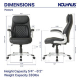 NOUHAUS Posture Ergonomic PU Leather Office Chair