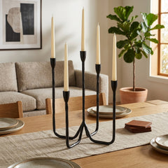 Werner Black Forged 5-Taper Candle Holder