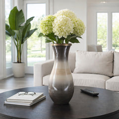 Calipatria Multicolor Large Glass Vase with Metal Rim