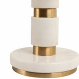 Plainview White/Gold Stacked Marble Lamp with 2 Pulls