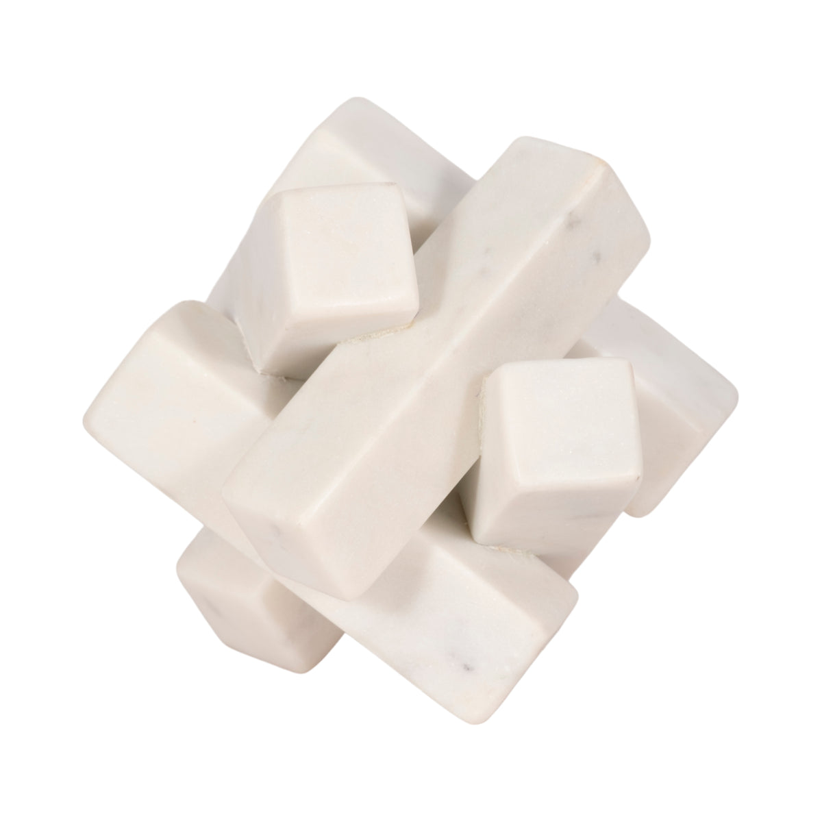 Aurant White Marble Geometric Orb