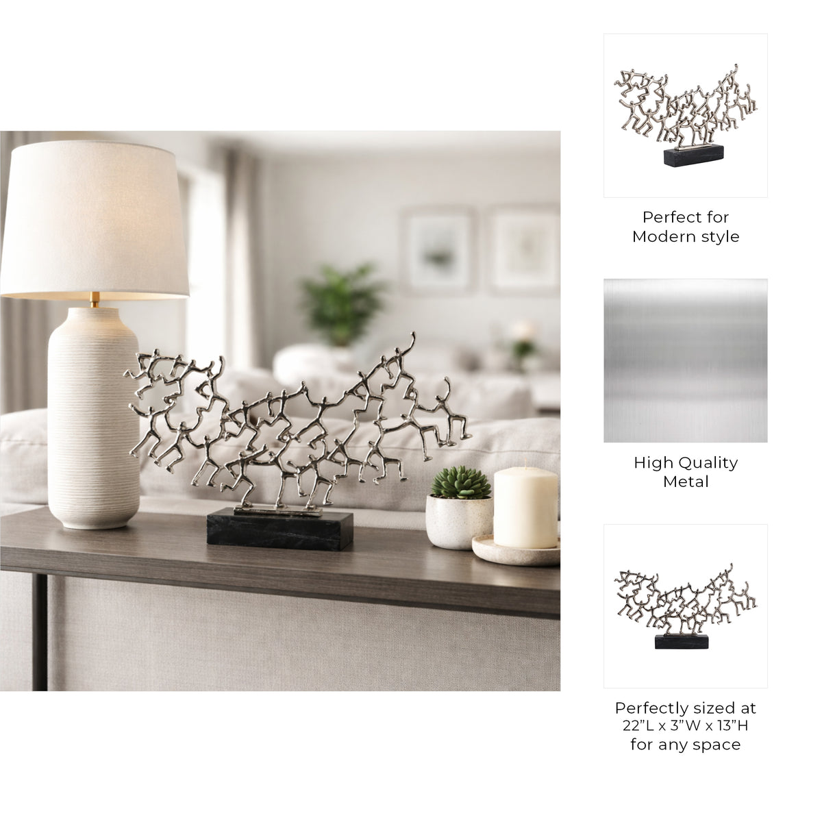 Sheltonbeach Silver/Black Decor